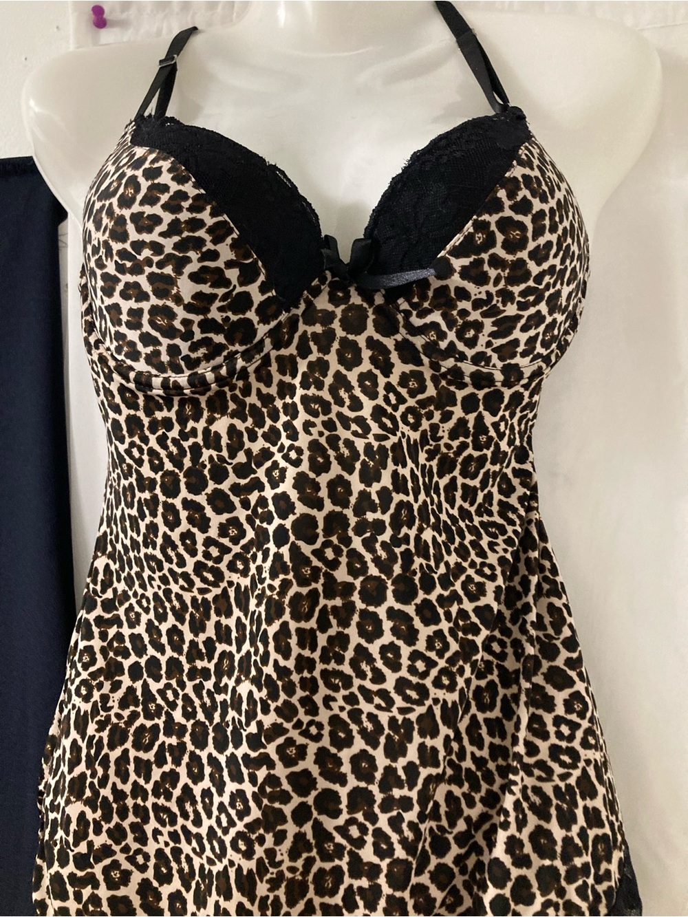 Unbranded Brand Leopard Print Lace Babydoll Lingerie Chemise Nightie - Picture 3 of 5